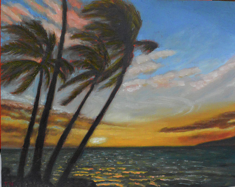 Kohala Sunset Painting by Thu Nguyen