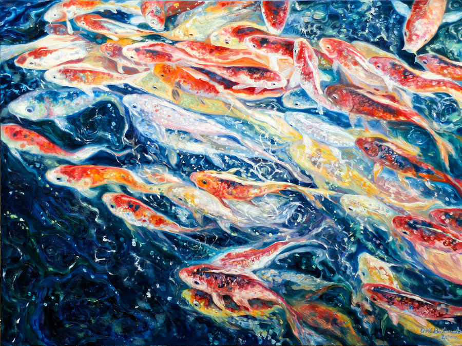 Koi 1 Painting by Gill Bustamante