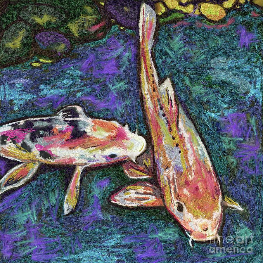 Koi Abstract Painting by Julianne Black DiBlasi