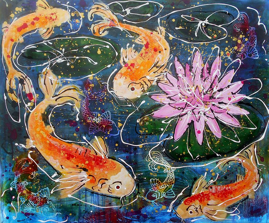 Koi  Painting by Angie Wright