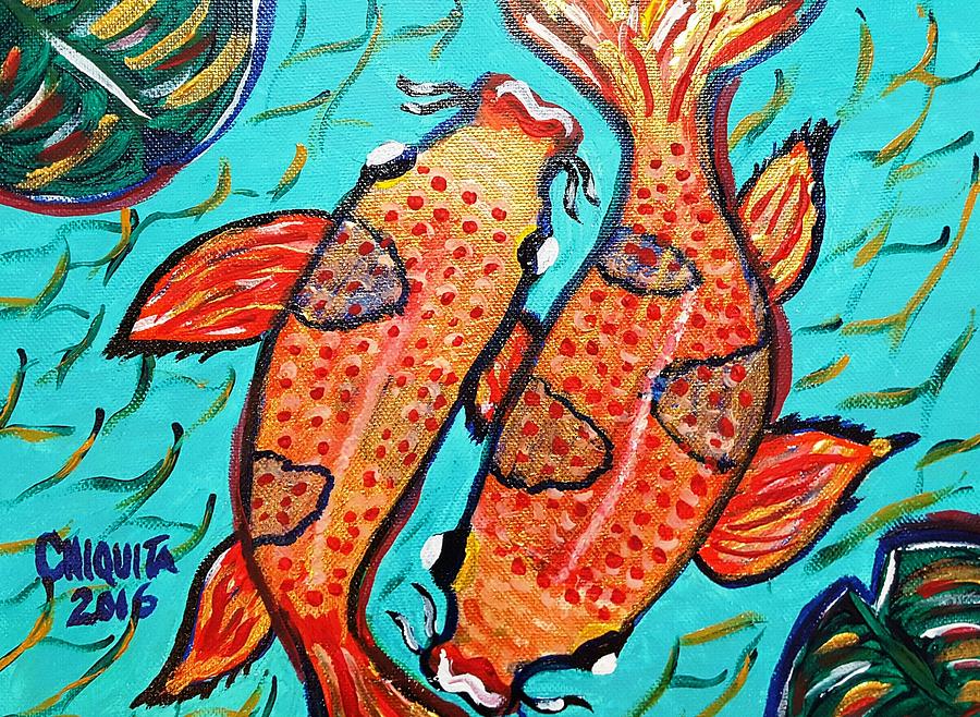 Koi Dance Painting by Chiquita Bowleg - Fine Art America