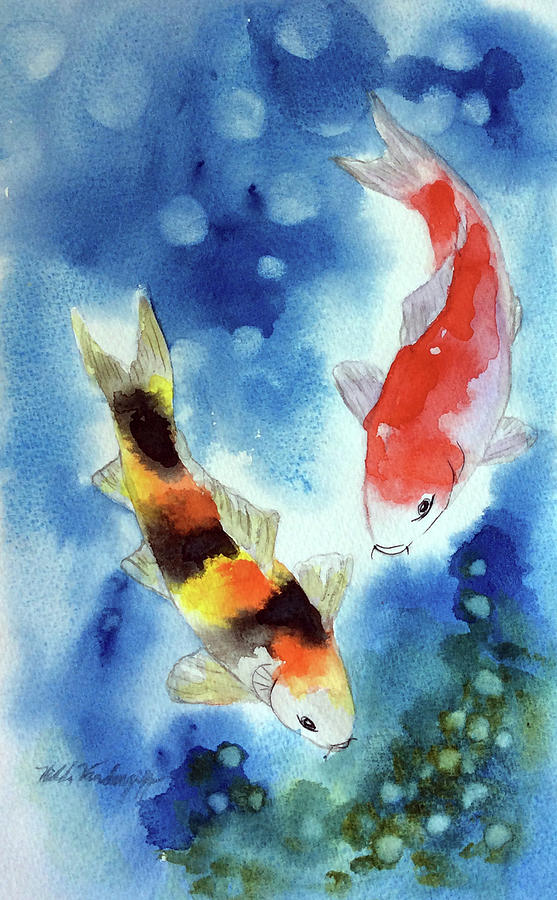 Koi Fish 4 Painting by Hilda Vandergriff