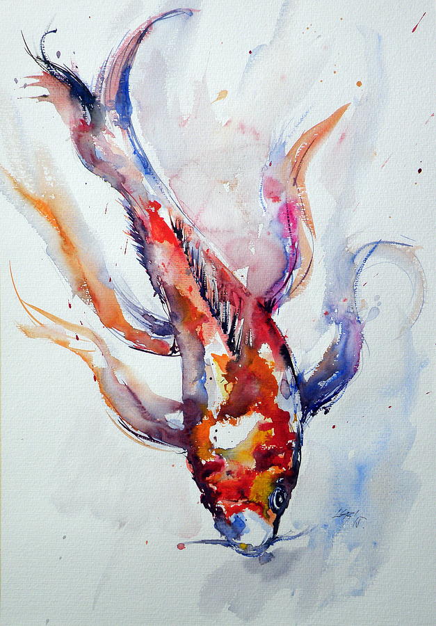 Koi fish Painting by Kovacs Anna Brigitta
