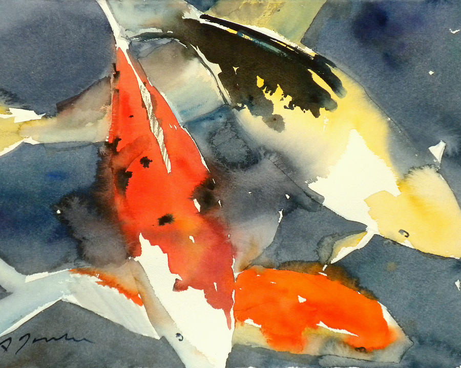 Koi Fish No.6 16x20 Painting by Sumiyo Toribe