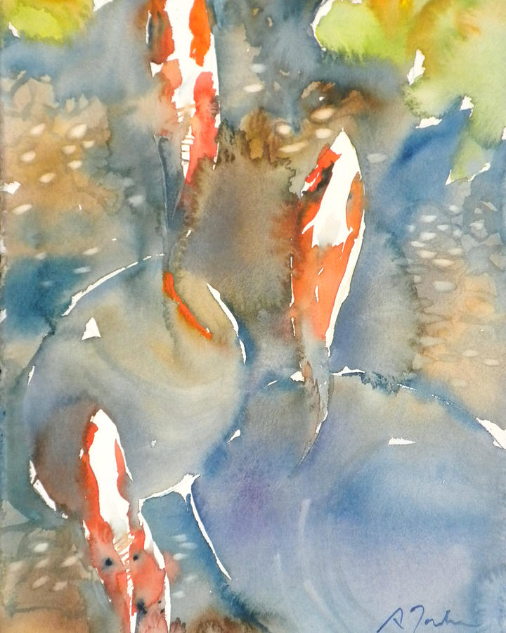Koi Fish No.9 16x20 Painting by Sumiyo Toribe