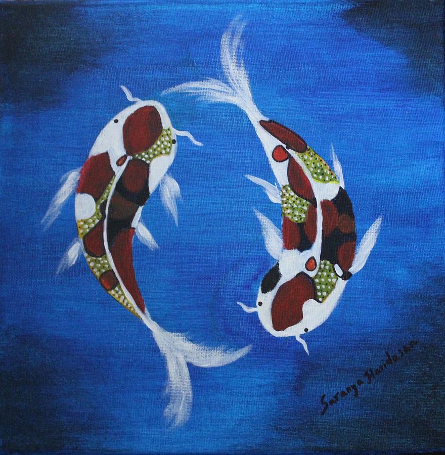Koi Fish Painting by Saranya Haridasan