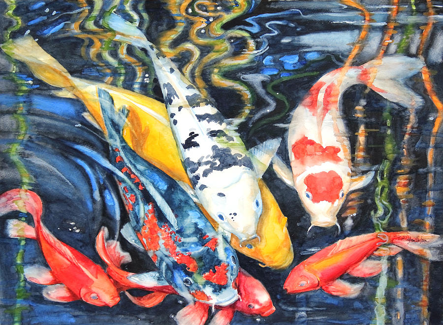 Koi Party Painting by Patricia Allingham Carlson