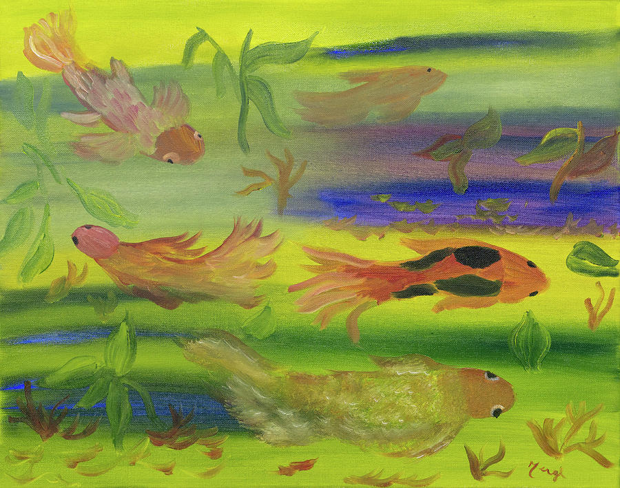 Koi Play Painting by Meryl Goudey