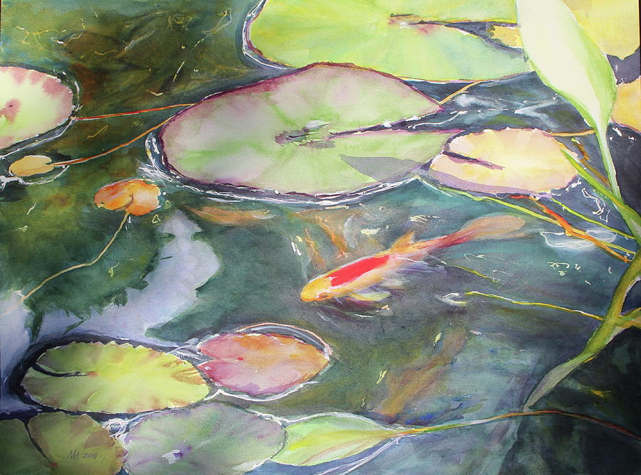 Koi Pond 2 Painting by Madeleine Arnett