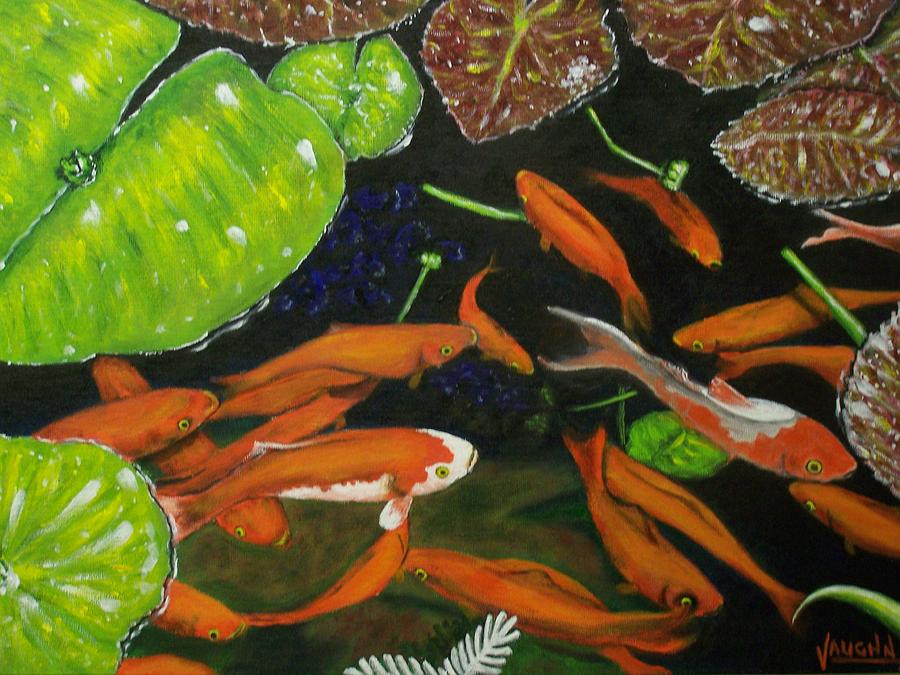 Koi Pond Painting by Charles Vaughn