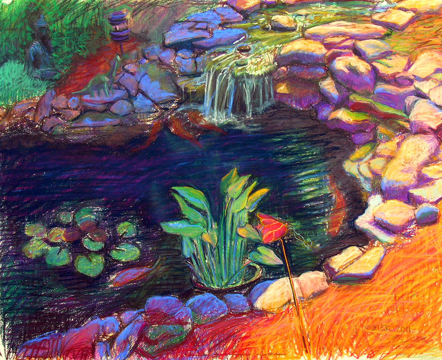 Koi Pond Painting by David Dozier