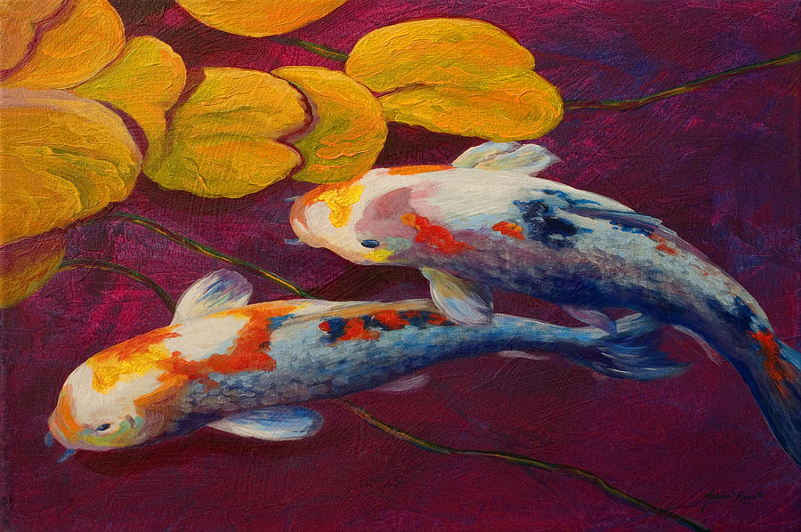 Nature Painting - Koi Pond II by Marion Rose