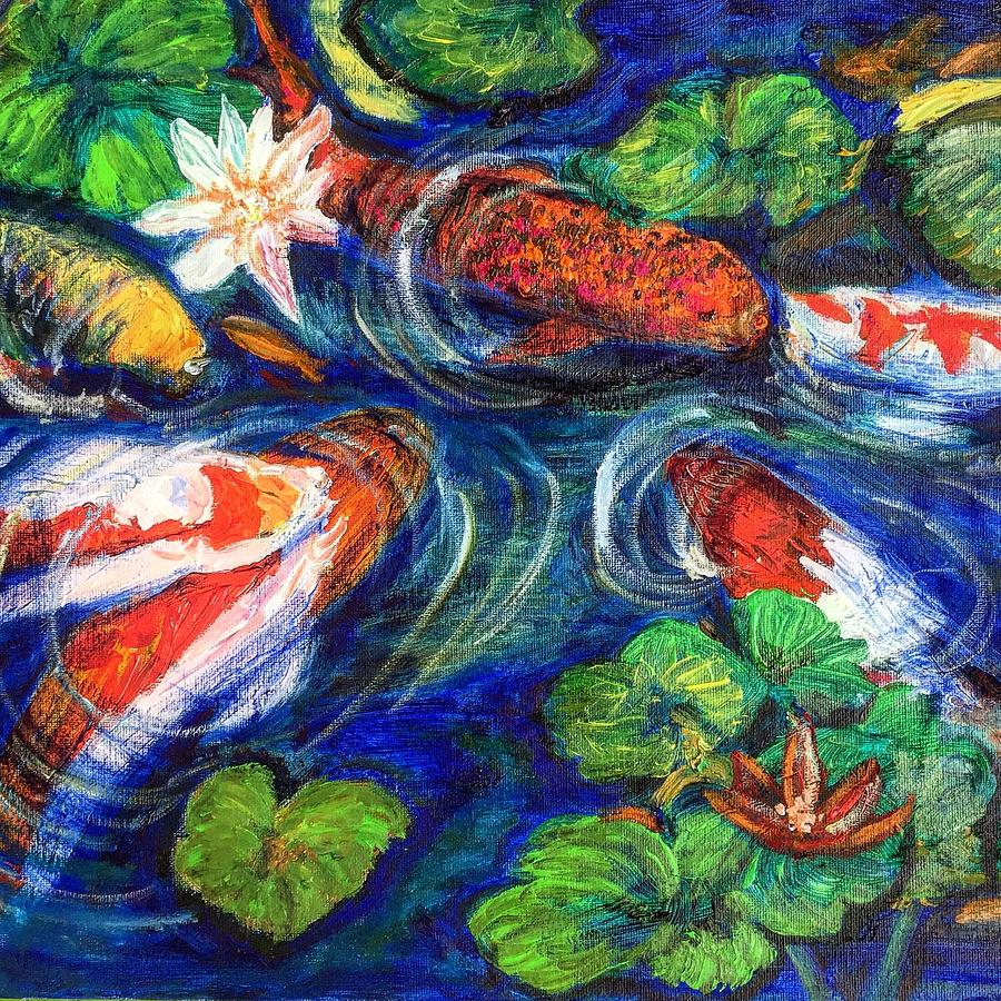 Koi Pond Painting by Loida Wexler - Fine Art America