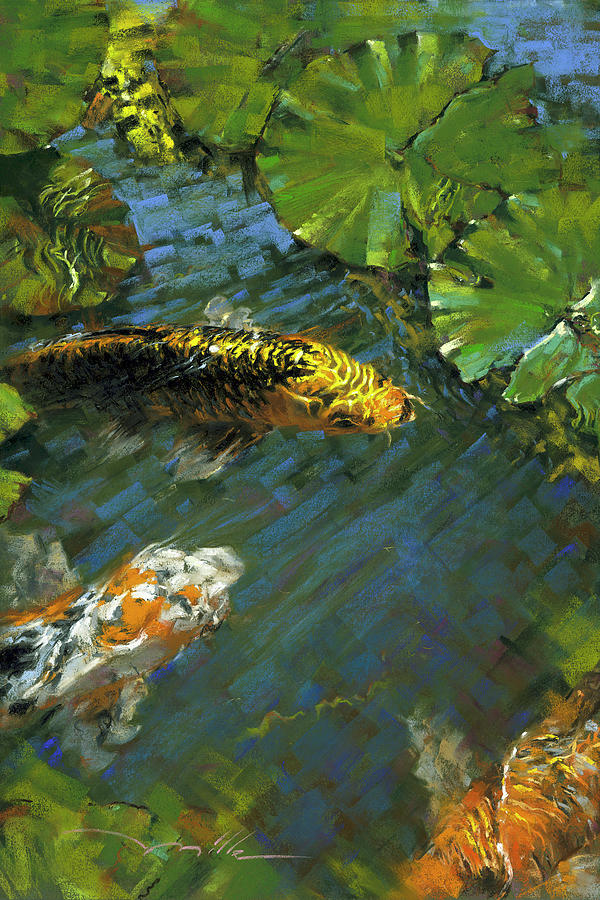 Koi Pond Painting by Mark Mille