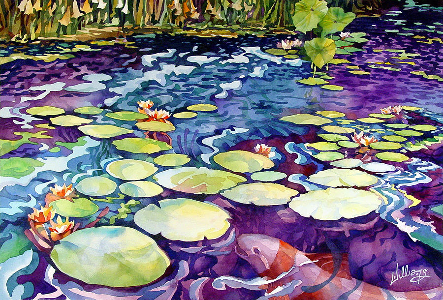Koi Pond Painting by Mick Williams