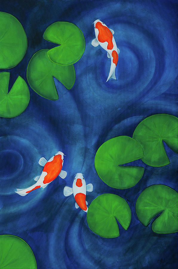 Koi Painting - Koi Pond Part One by Lael Borduin