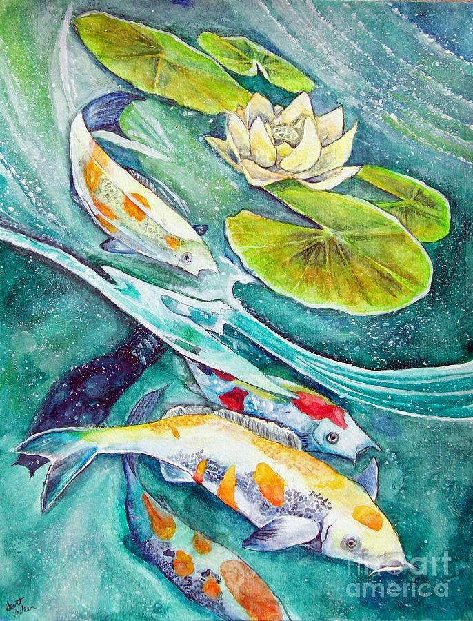 Koi Pond Painting by Scott Parker