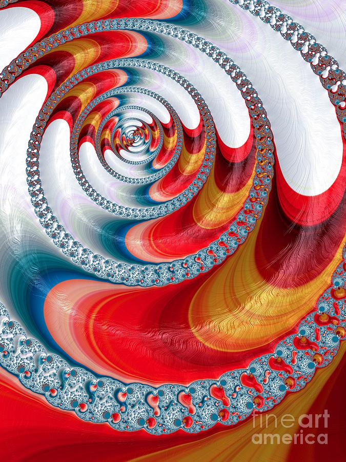 Koi Spiral Digital Art by John Edwards