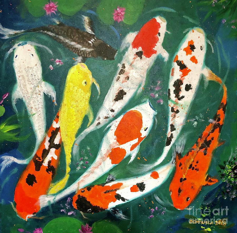 Koi Story Painting by Matthew Doronila - Fine Art America