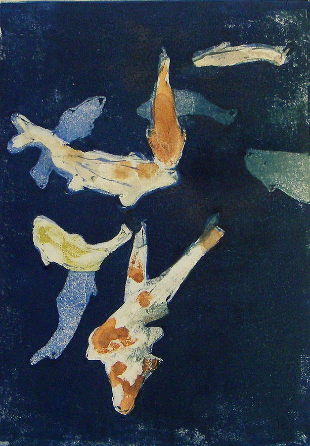 Fish Painting - Koi by Thomas Tribby