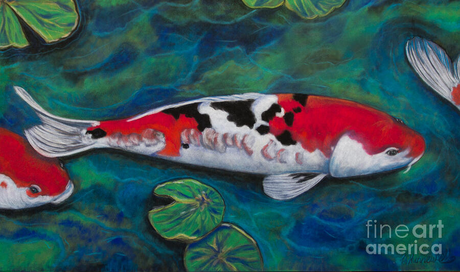 Koi Mixed Media by Tracey Hunnewell