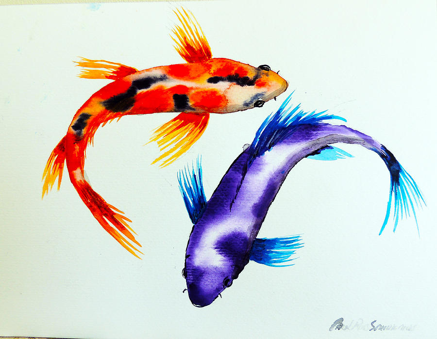 Koi Two Painting by Paul Sandilands - Fine Art America