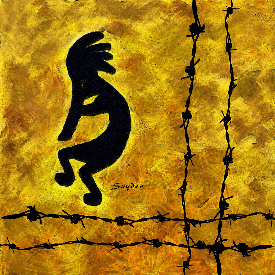 Kokopelli On the Fence Photograph by Barbara Snyder