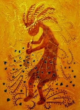 Kokopellis Love Dance Painting by Katherine Young-Beck