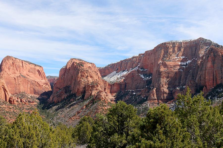 Kolob Canyon Dusted with Snow - 2 Photograph by Christy Pooschke