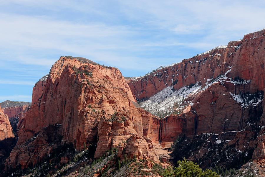 Kolob Canyon Dusted with Snow - 3 Photograph by Christy Pooschke