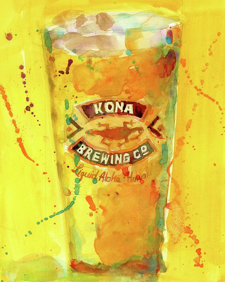 Kona Brewing Co Beer Glass Painting