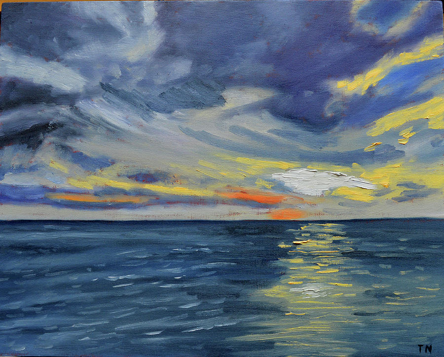 Kona Sunset Painting by Thu Nguyen