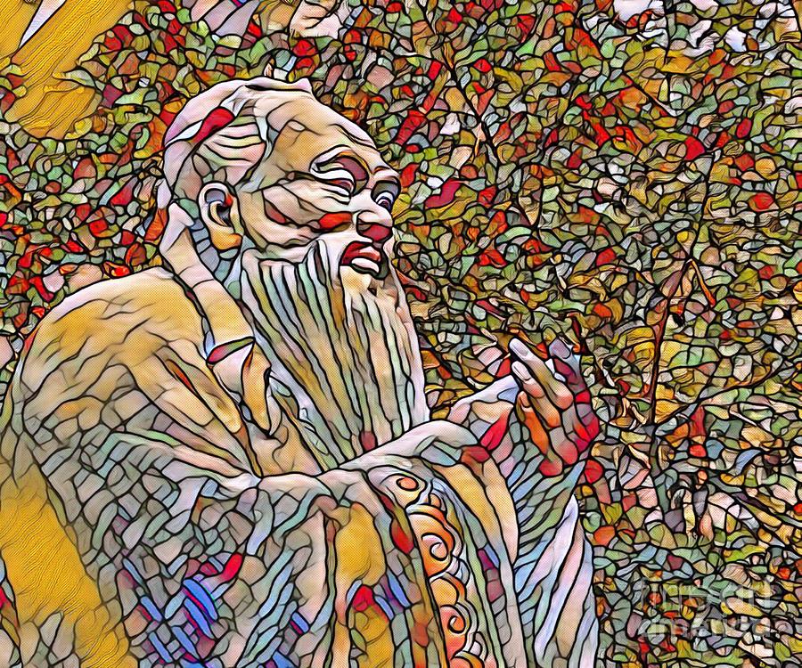 Confucius Mixed Media - Kong Qiu by John Malone Confucius Mixed Media - Kong Qiu by John Malone