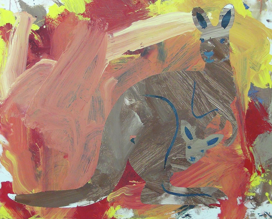 Kangaroo Painting - Kooky Kangaroo by Candace Shrope Kangaroo Painting - Kooky Kangaroo by Candace Shrope