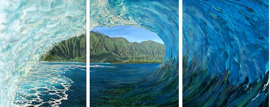Koolau Wave Digital Art by Stephen Jorgensen