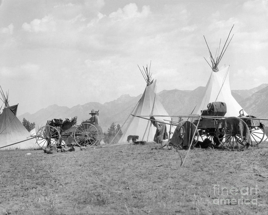 Kootenai First Nations Camp, C.1920-30s Photograph by H. Armstrong Roberts/ClassicStock