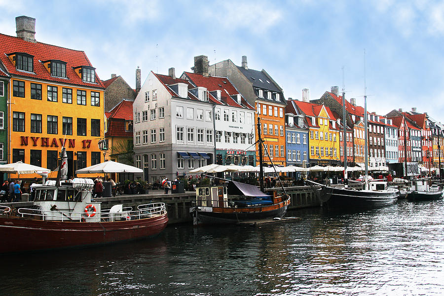 Boat Photograph - Kopenhagen buildings on Canal by Jim Kuhlmann