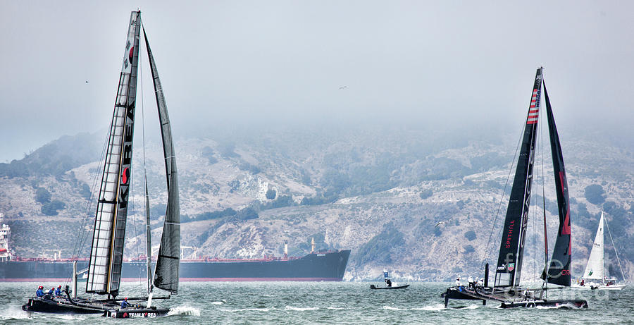 Korea and Oracle USA Americas Cup World Series  Photograph by Chuck Kuhn