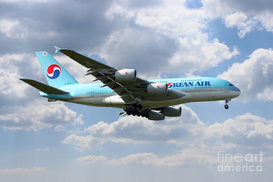 Korean Air Airbus A380 Digital Art by Airpower Art