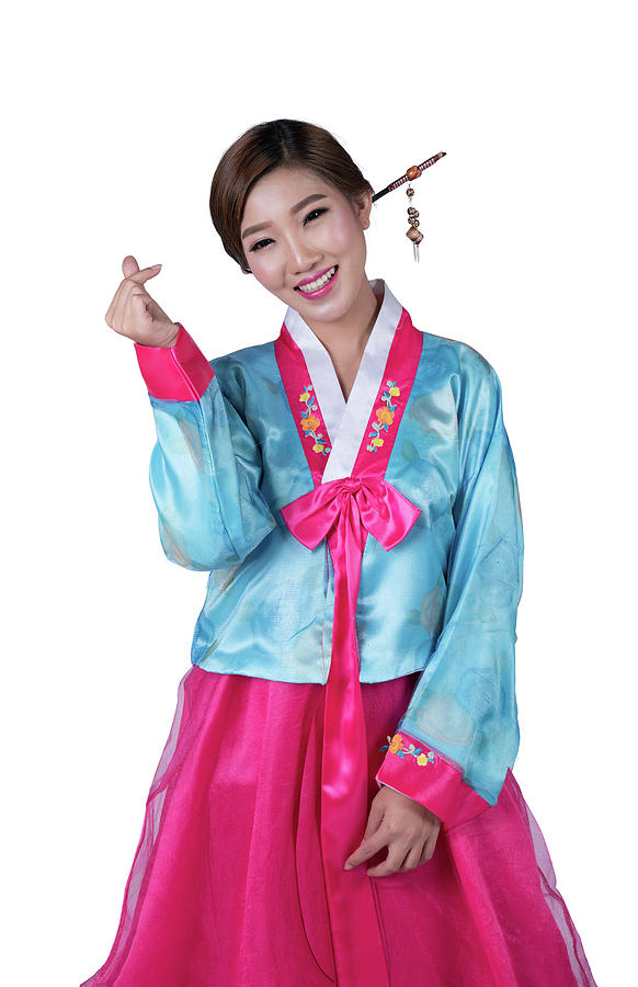 Korean girl in hanbok dress Photograph by Anek Suwannaphoom