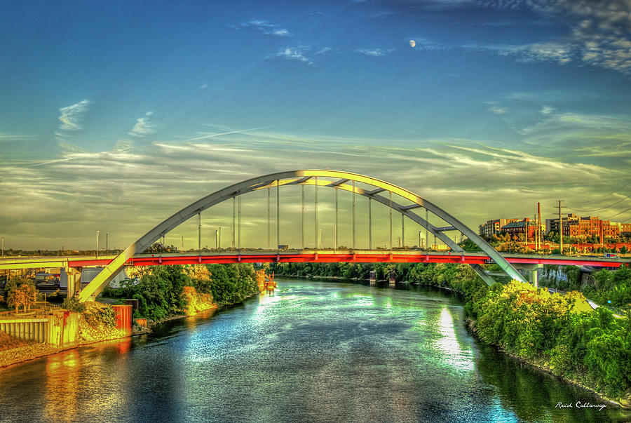 Korean Veterans Memorial Bridge 2 Nashville Tennessee Sunset Art Photograph by Reid Callaway