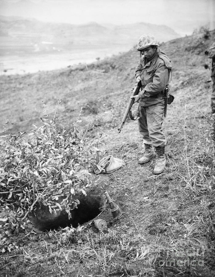 Korean War: Foxhole, 1951 Photograph by Granger