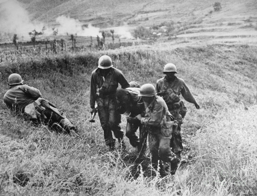 Korean War: Wounded, 1950 Photograph by Granger