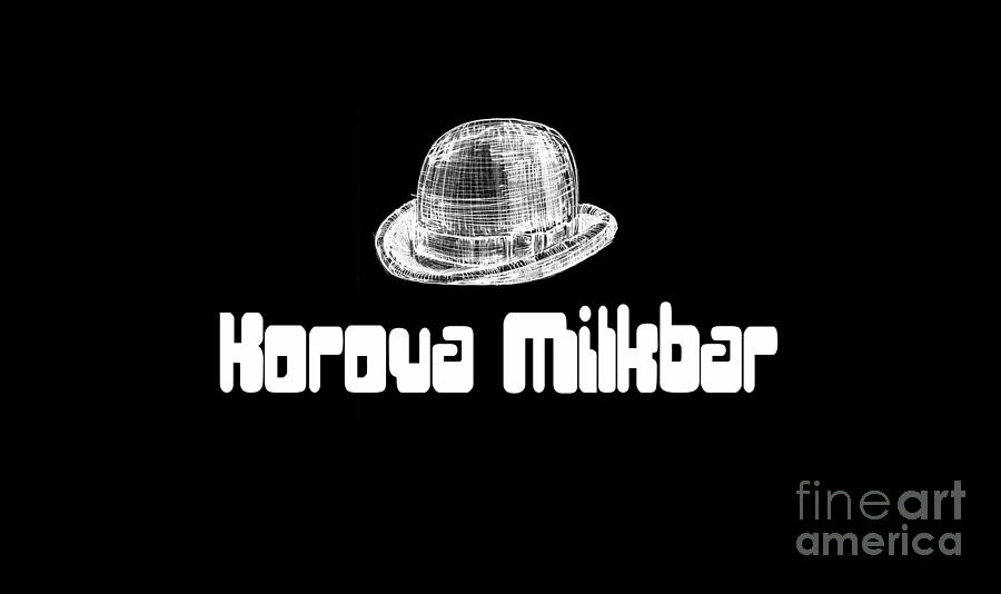 Hat Drawing - Korova Milkbar A Clockwork Orange tee by Edward Fielding