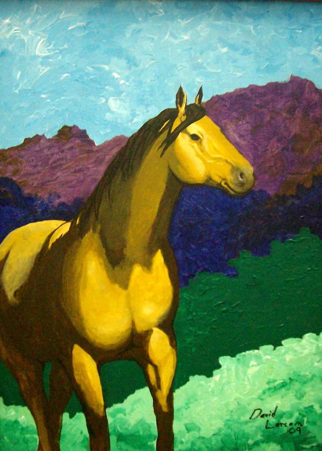 Horse Painting - Kostners Horse by David  Larcom