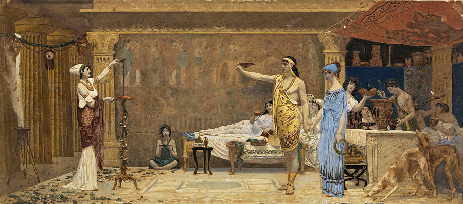 Kottabos Painting by Anatolio Scifoni