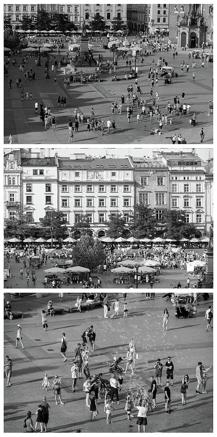 Krakow Poland Main Square Triptych Photograph