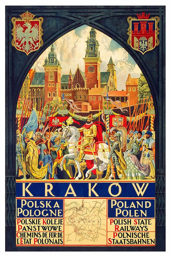 Krakow Painting - Krakow Poland - Vintage Travel Poster by Studio Grafiikka
