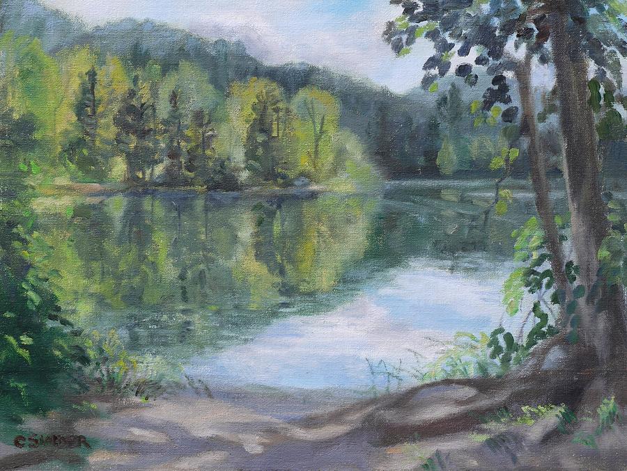 Kress Lake In Kalama Wa Painting by Carol Sandor