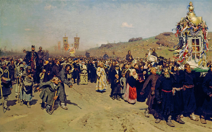 Ilya Repin Painting - Krestny Khod, Religious Procession in Kursk Gubernia by Ilya Repin